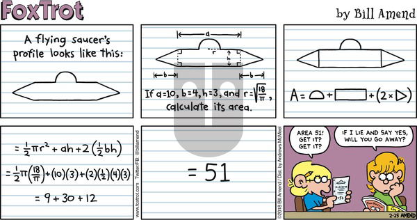 FoxTrot on Sunday February 25, 2018 Comic Strip