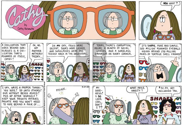 Cathy Classics on Sunday September 21, 2003 Comic Strip
