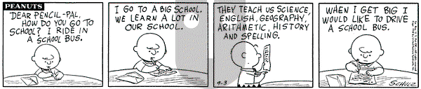 Peanuts on Wednesday September 3, 1958 Comic Strip