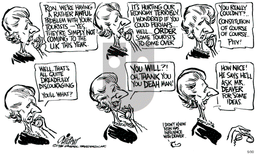 Pat Oliphant on Friday May 30, 1986 Comic Strip