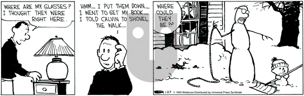 Calvin and Hobbes on Wednesday January 27, 1993 Comic Strip