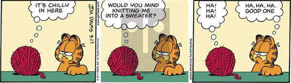 Garfield on Thursday March 17, 2011 Comic Strip