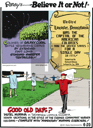 Ripley's Believe It or Not on Monday June 20, 2011 Comic Strip