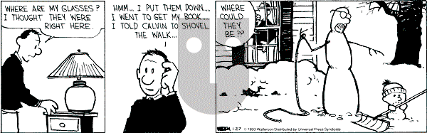 Calvin and Hobbes - Wednesday January 27, 1993 Comic Strip