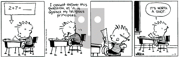 Calvin and Hobbes - Tuesday January 7, 1986 Comic Strip