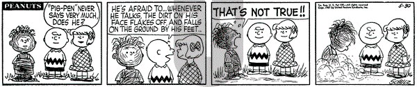 Peanuts on Thursday May 30, 1957 Comic Strip