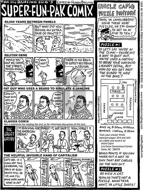 Tom the Dancing Bug on Saturday July 7, 2001 Comic Strip