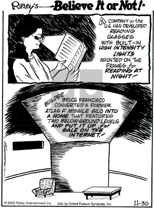 Ripley's Believe It or Not on Saturday November 30, 2002 Comic Strip