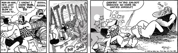 Alley Oop on Wednesday February 21, 1973 Comic Strip
