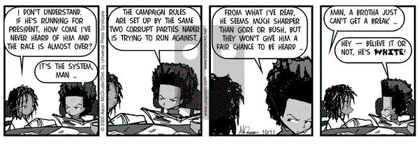 The Boondocks on Wednesday October 11, 2000 Comic Strip