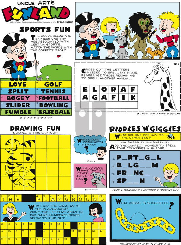 Uncle Art's Funland on Sunday December 7, 2025 Comic Strip