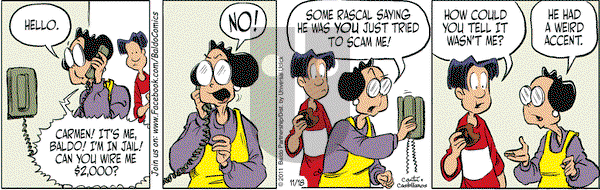 Baldo on Friday November 18, 2011 Comic Strip