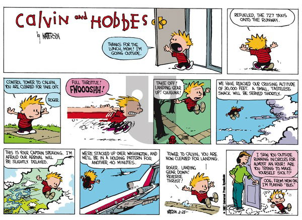 Calvin and Hobbes - Sunday March 29, 1987 Comic Strip