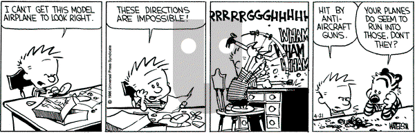 Calvin and Hobbes on Monday April 21, 1986 Comic Strip