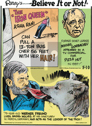 Ripley's Believe It or Not on Friday May 10, 2013 Comic Strip