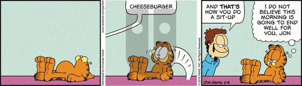 Garfield on Monday February 8, 2016 Comic Strip