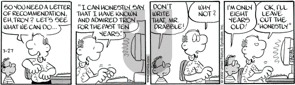 Drabble on Wednesday March 27, 2002 Comic Strip