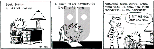 Calvin and Hobbes - Tuesday December 5, 1995 Comic Strip
