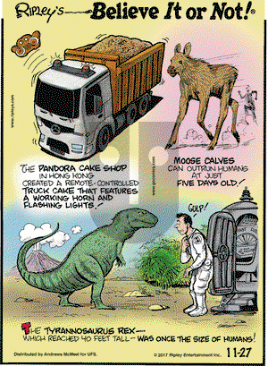 Ripley's Believe It or Not on Monday November 27, 2017 Comic Strip