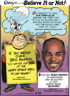 Ripley's Believe It or Not on Saturday May 16, 2015 Comic Strip