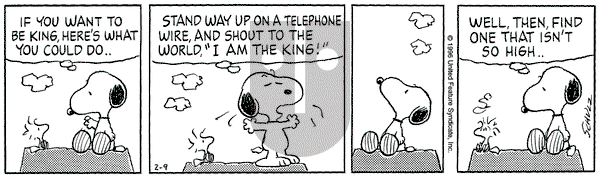 Peanuts on Friday February 9, 1996 Comic Strip