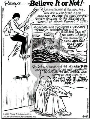 Ripley's Believe It or Not on Wednesday June 16, 1999 Comic Strip