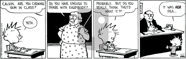 Calvin and Hobbes on Friday April 17, 2015 Comic Strip