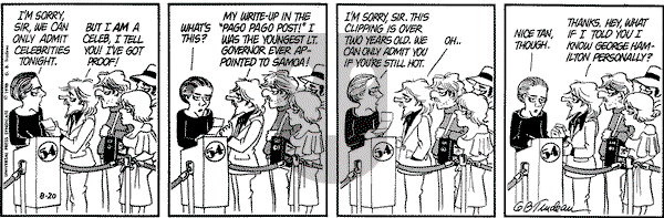 Doonesbury on Monday August 20, 1979 Comic Strip
