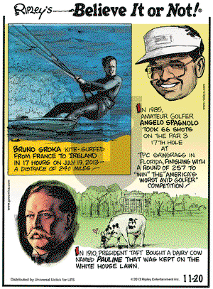Ripley's Believe It or Not on Wednesday November 20, 2013 Comic Strip
