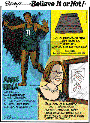 Ripley's Believe It or Not on Wednesday March 23, 2011 Comic Strip