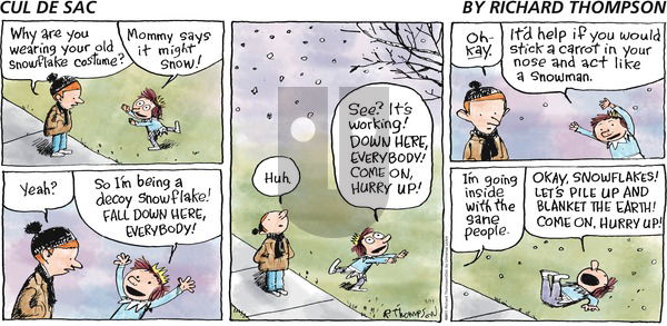 Cul de Sac on Sunday January 11, 2015 Comic Strip