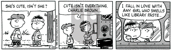 Peanuts on Tuesday February 20, 1990 Comic Strip