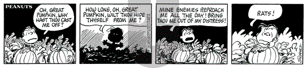 Peanuts on Wednesday October 31, 1973 Comic Strip