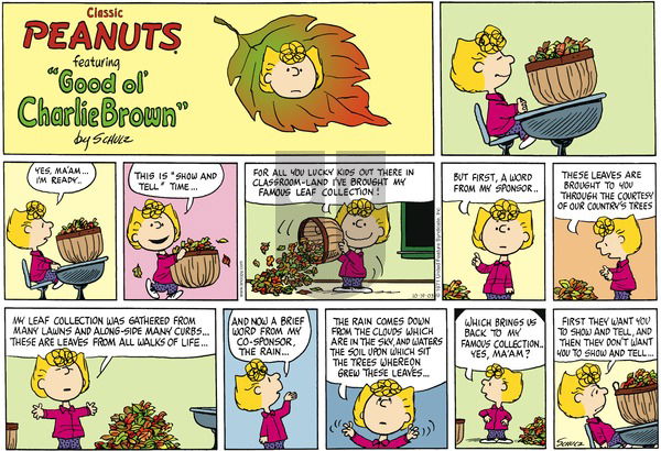 Peanuts on Sunday October 19, 2003 Comic Strip