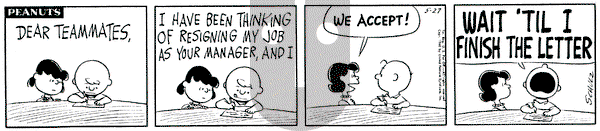 Peanuts on Friday May 27, 1960 Comic Strip