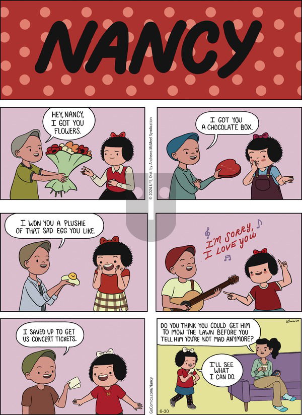 Nancy - Sunday June 30, 2024 Comic Strip