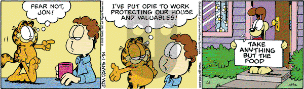 Garfield on Thursday January 31, 2002 Comic Strip