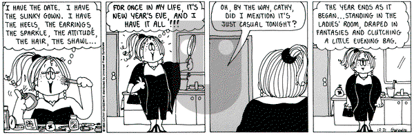 Cathy Classics on Saturday December 31, 1994 Comic Strip