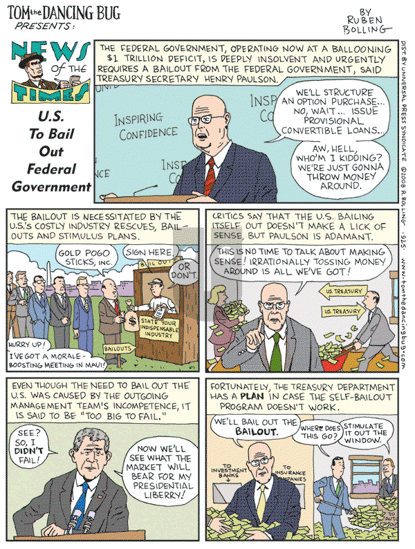 Tom the Dancing Bug on Saturday November 22, 2008 Comic Strip