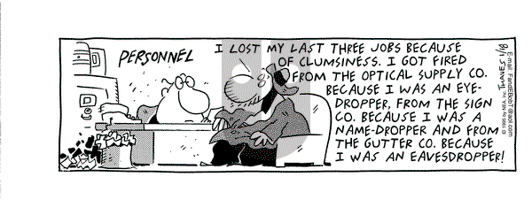 Frank and Ernest on Wednesday January 18, 1995 Comic Strip