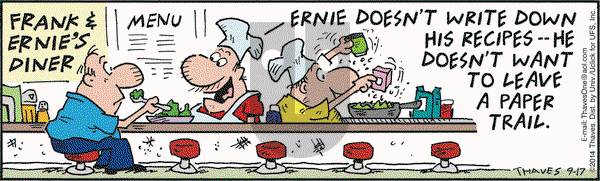 Frank and Ernest on Wednesday September 17, 2014 Comic Strip