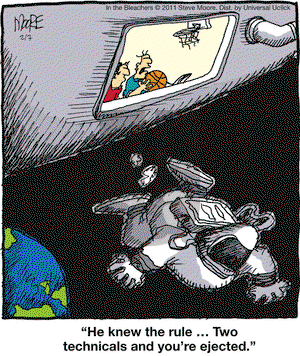 In the Bleachers on Monday February 7, 2011 Comic Strip