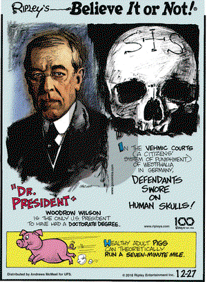 Ripley's Believe It or Not - Thursday December 27, 2018 Comic Strip