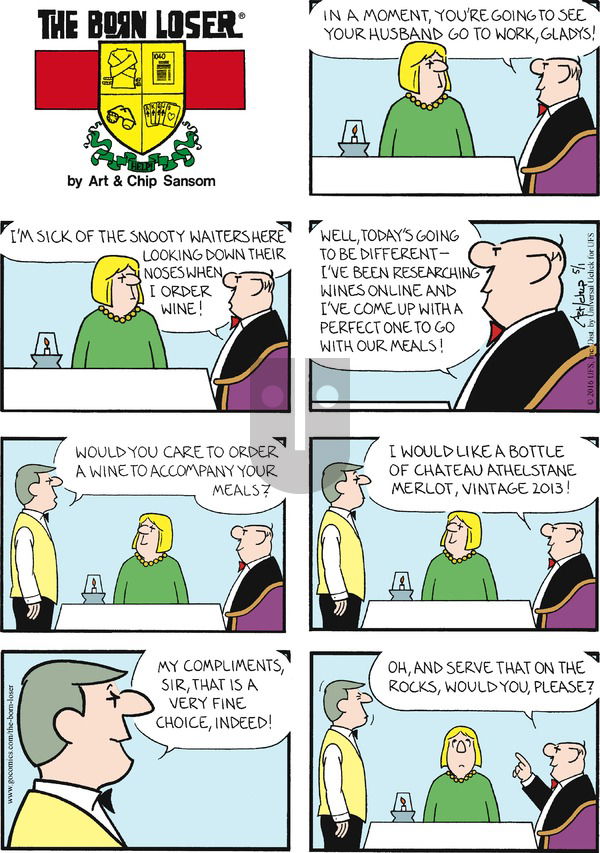 The Born Loser on Sunday May 1, 2016 Comic Strip