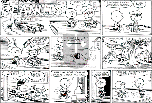 Peanuts - Sunday June 8, 1952 Comic Strip