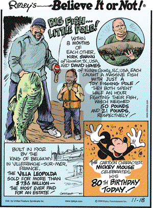 Ripley's Believe It or Not on Tuesday November 18, 2008 Comic Strip