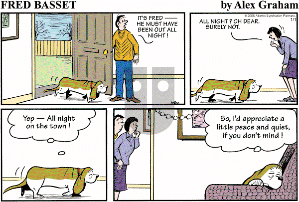 Fred Basset on Sunday January 1, 2006 Comic Strip