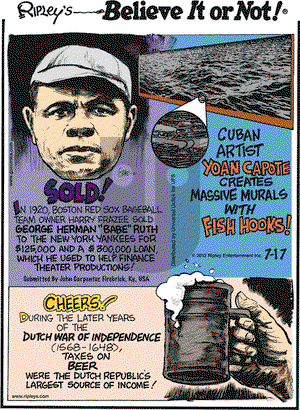 Ripley's Believe It or Not on Tuesday July 17, 2012 Comic Strip