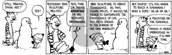Calvin and Hobbes - Wednesday December 11, 2024 Comic Strip