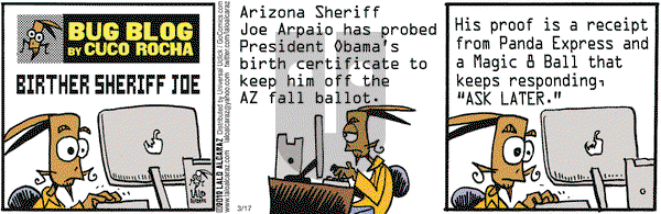 La Cucaracha on Saturday March 17, 2012 Comic Strip